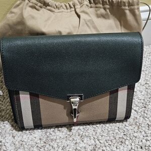 Burberry Green and Tan Plaid Crossbody Bag